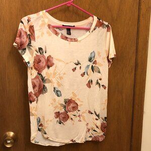 Forever21 - peach flowy top with red floral pattern